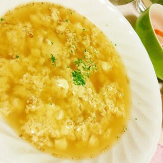 超簡単! 卵豆腐スープ(20円)